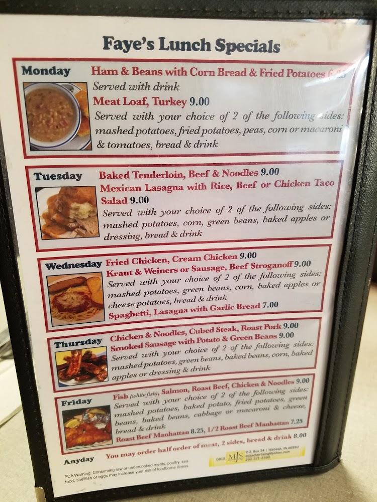 Faye's Northside Restaurant Menu image 3